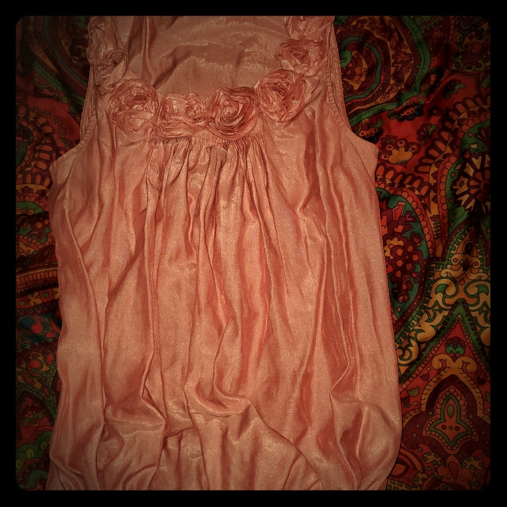 21 brand Dusty rose embroidered top